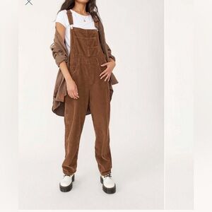 Free People Ziggy brown corduroy overalls size XL